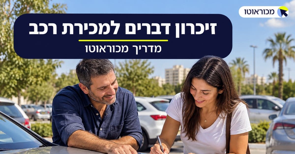 זיכרון דברים למכירת רכב - תבנית להורדה והסבר