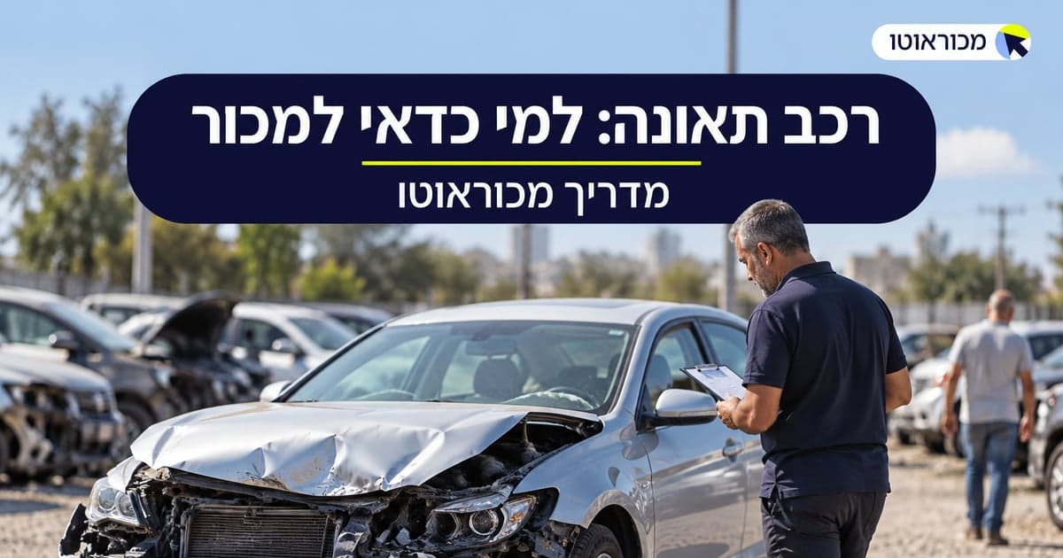רכב תאונה ותומ"ל: למי כדאי למכור ולמה